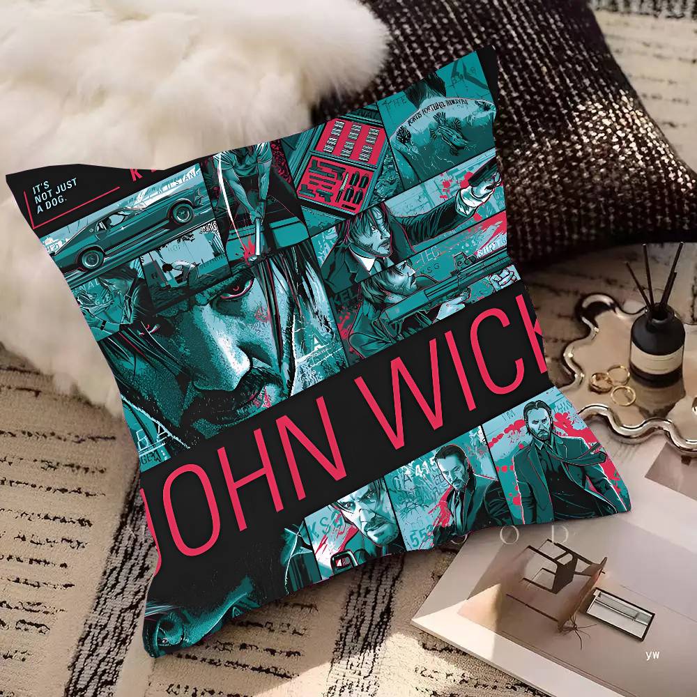 John Wick Pillow Case Square Pillow Bedroom Sofa Leisure Comfort Cushion Car Living Room Home Decoration