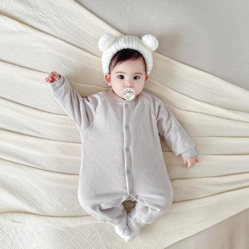 Autumn/Winter Newborn Thin Cotton Warm Romper Jumpsuit - Thickened Pajamas Onesie