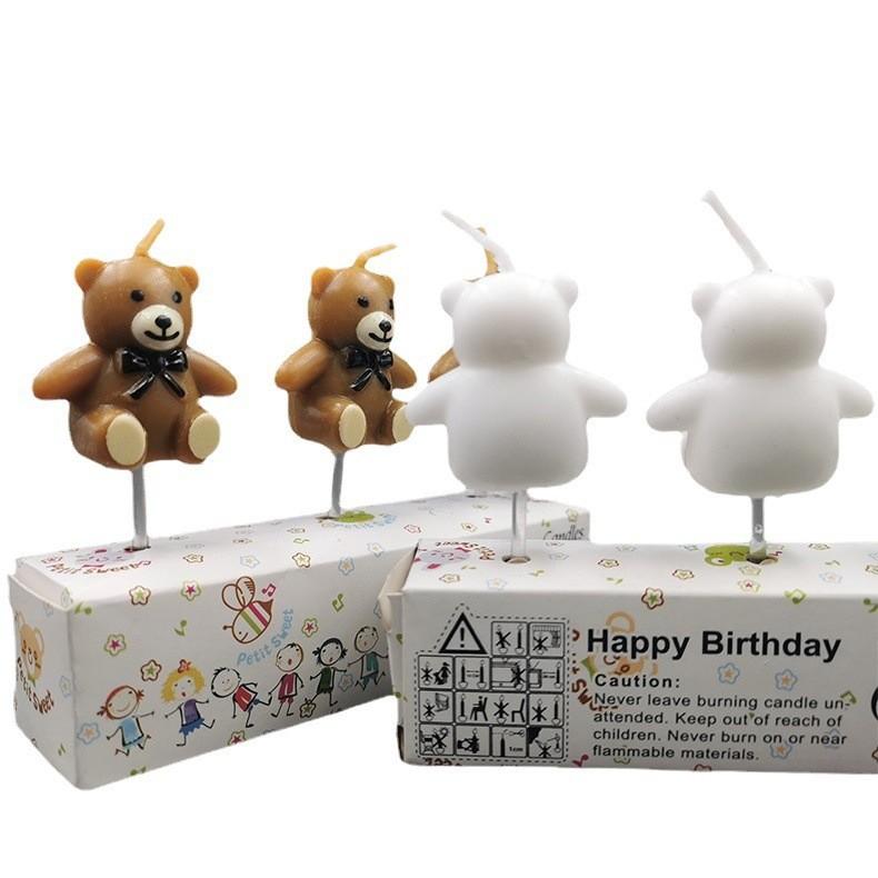 Ambient Independent Packaging Bear Cake with Birthday Candles Creative Children's Birthday Arrangement Candles