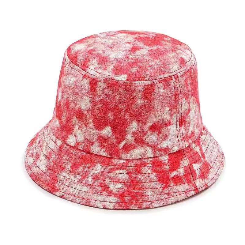 Cool Women Spring Summer Cotton Bucket Hats Lady Tie Dye Outdoor Colorful Panama Fisherman Cap Hat For Women