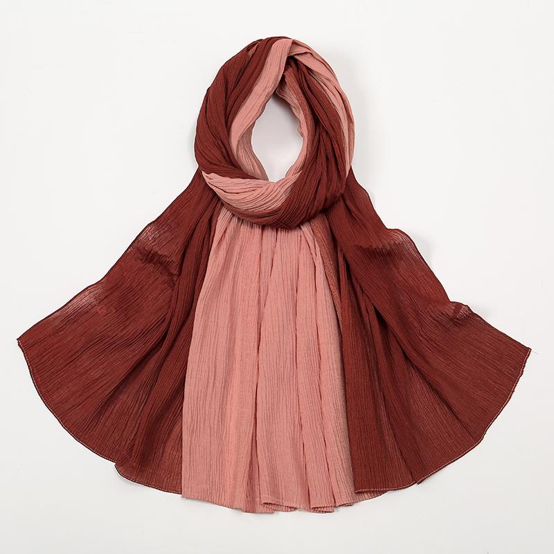Tie-dyed Pleated Cotton Hijab Scarf Women Muslim Shawls Elastic Headscarf Wraps Islamic Headband Turban Bufandas Bandana Foulard