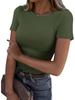 2024 Women's Long-Sleeve Ribbed Crew Neck Slim-Fit T-Shirt