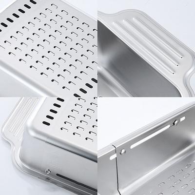 Stainless Steel Drain Basket Retractable Sink Strainer Basket For Washing Basin Bowl Chopsticks Plate Sink Drain Tray