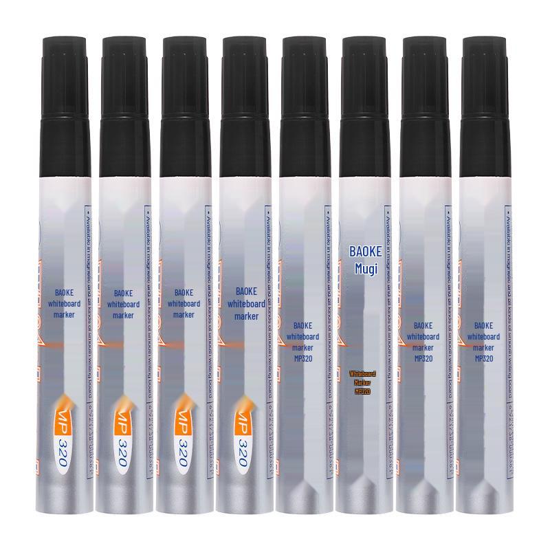 BaoKe MP320 Erasable Whiteboard Marker – Large Capacity, Water-Based, Easy Clean, No Residue, Available in Black, Red, and Blue. чёрный