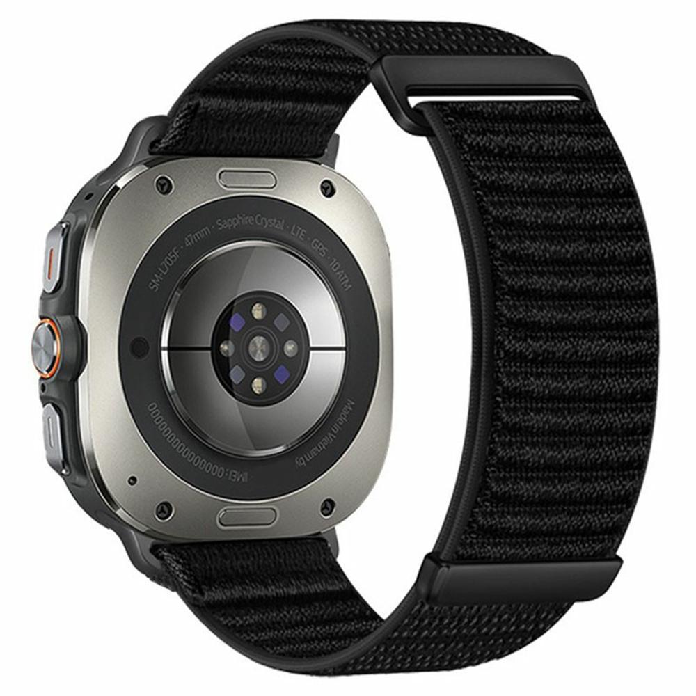 For Samsung Galaxy Watch Ultra (2025) 47 mm / Ultra 47 mm Klokkereim Todelt Borrelås Vevd Nylon Håndleddsstropp