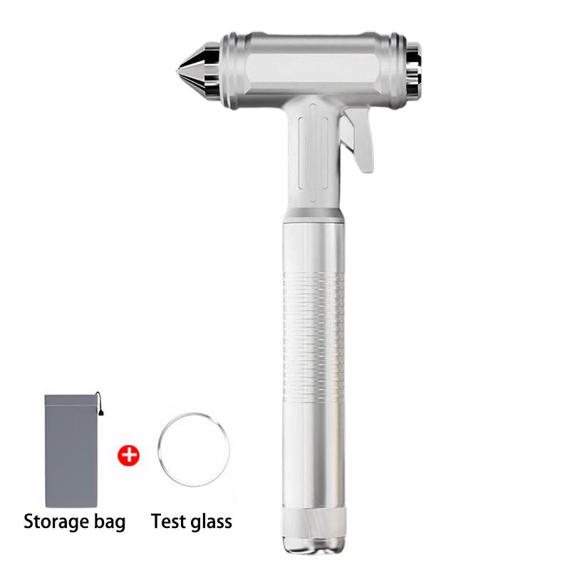 

Автомобильный безопасный молоток, многофункциональный аварийный резак для ремней безопасности, молоток для разбивания окон, портативный автомобильный аварийно-спасательный инструмент для побега серебро белый