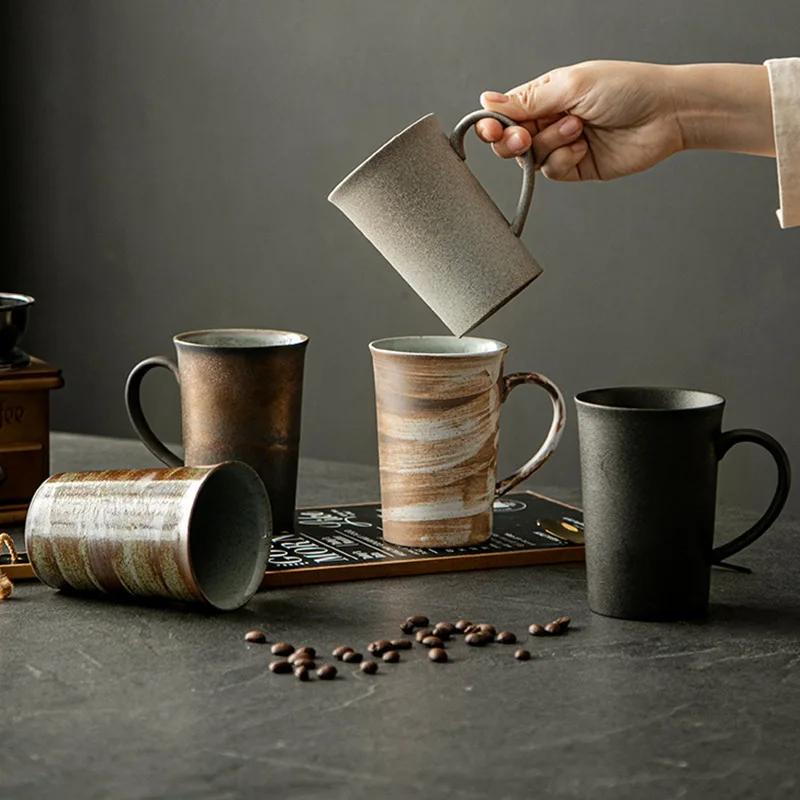 High Capacity Personalized Mug Retro Japanese-style Household Use Coffe Ceramic Cup Espresso Cups Teaware Cafes Drinkware Coffee