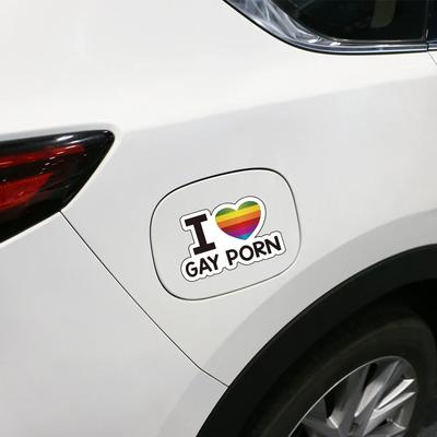 1PC Personality Rainbow I LOVE GAY PORN Decal Car Sticker Waterproof  PVC Funny Decal Auto DIY Decoration Sticker Accessories