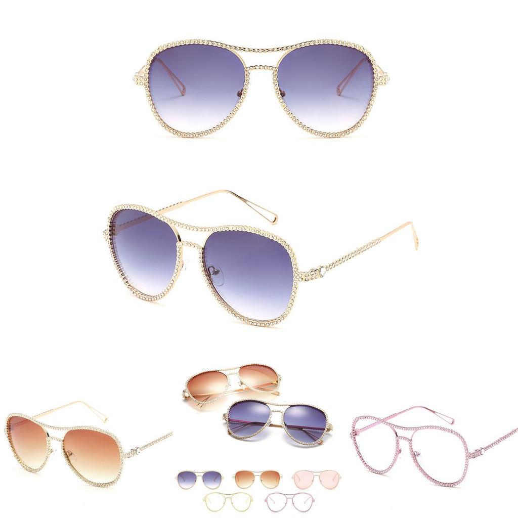 Occhiali da Sole Quadrati Oversize da Donna Glamour con Lussuoso Design della Montatura Bling