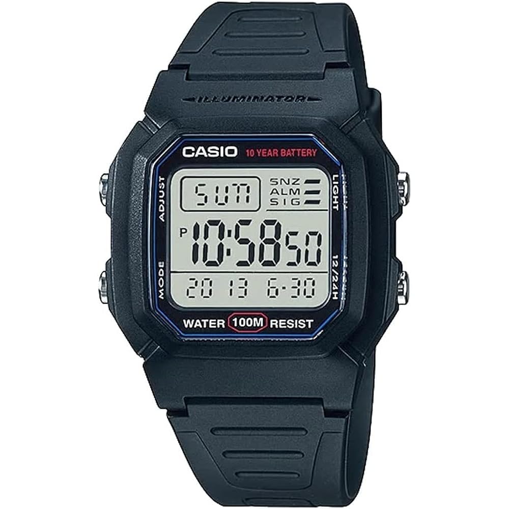 Casio W-800H-1AV Digital Watch Men s Black Standard Model with Original Box