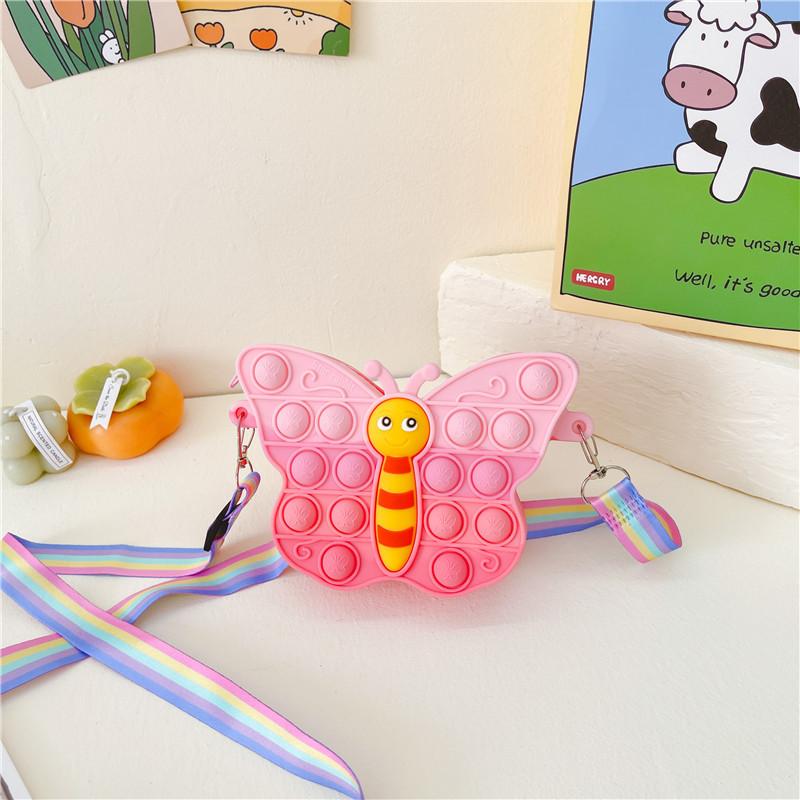 

Милая цветная маленькая девочка-бабочка сумка-мессенджер многостильная сумка-пионер для борьбы с крысами экологически чистый силиконовый кошелек для мелочи тренд розовый