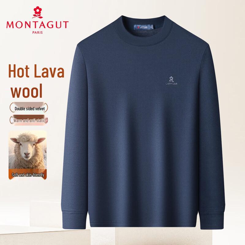 MONTAGUT Men s Double-Sided German Velvet Warm Long Sleeve T-Shirt 4XL
