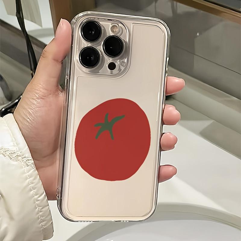 Tomato Transparent Phone Case For iPhone 16 Case iPhone 16 Pro Max 11 12 13 16 15 Pro X XR XS Max 7 8 Plus SE Shockproof Cover