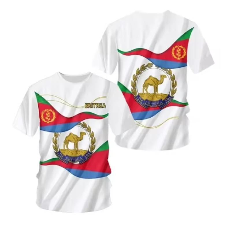 

Африканская страна Эритрея флаг 3D печатный лев цвет ретро 3D печатный мужской и женский летний повседневный веселый короткий рукав футболка футболка топ S