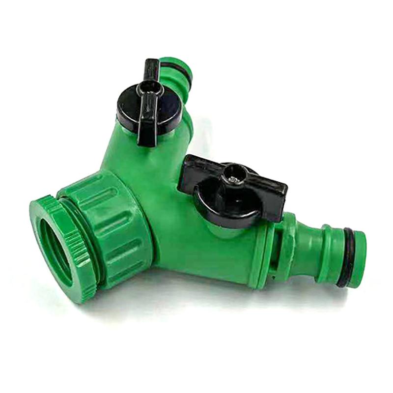 2-Way Garden Tap Water Splitter 1/2" 3/4" Female Thread Y Type Watering Adjustable Switch Controller Valve