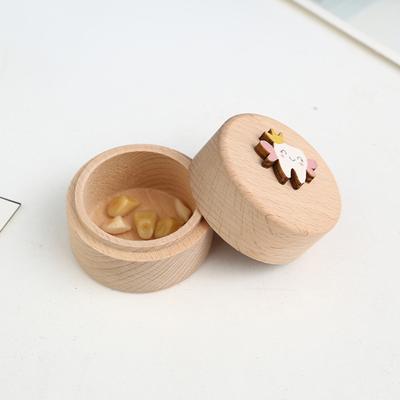 Baby Tooth Keepsake Box Portable Collection Box Wooden Baby Box Tooth Fairy Box Tooth Container Case for Birthday Gift Kids Baby