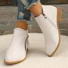 Fashion Women's Ankle Boots Autumn Square Heel Boots Platform Sexy Women's Zip High Heels Shoes 2024 New Fashion Winter Keep Warm Boots