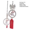 Auto Rückspiegel Ornament Niedliche Faux Perle Schleife Pompon Autoanhänger Sicheres Fahren Zubehör Geschenk für Fahrer