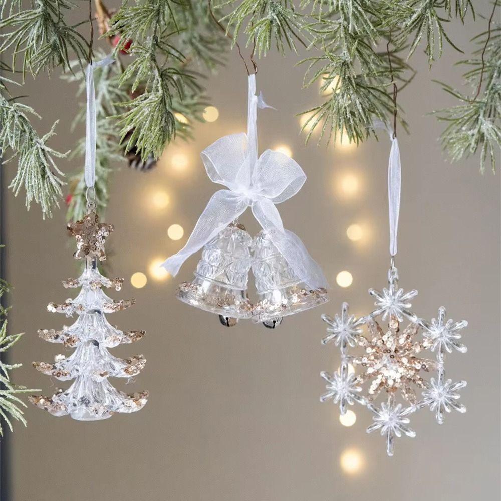 3Pcs DIY Christmas Ornament Set Acrylic Christmas Hanging Ornaments New Year Party