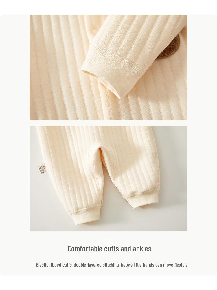 Infant Cotton Long-Sleeved Romper: Warm, Soft, Boneless Suit for Spring, Autumn, and Winter