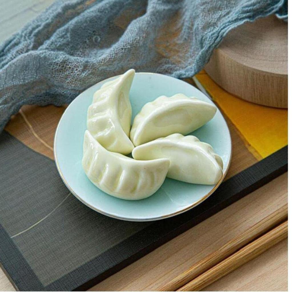 TOSSPER Chopstick Boiled Funny Pack of 4 Rests, Dumplings, Gyoza, Tableware, Gift, 4.7x2x2.5cm,