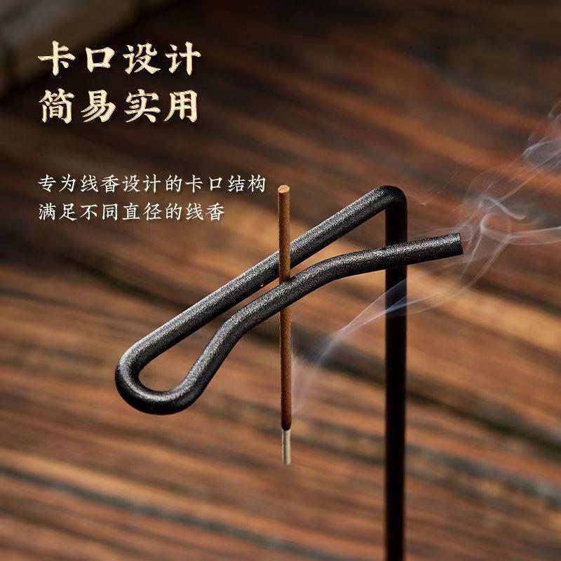 Upside Down Incense Burner for Incense Sticks Hanging Metal with Wooden Base OUDH Sandalwood Zen Incense Holders