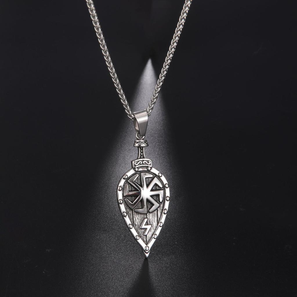 Náhrdelník Viking Shield Slovanský amulet z nerezové oceli