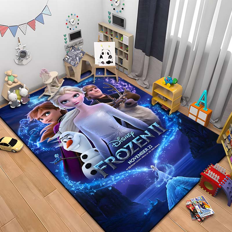 Snow Queen Frozen Elsa HD Printed Large Area Rug Carpet for Living Room Cartoon Children's Bedroom Sofa Doormat Floor Rug Gift