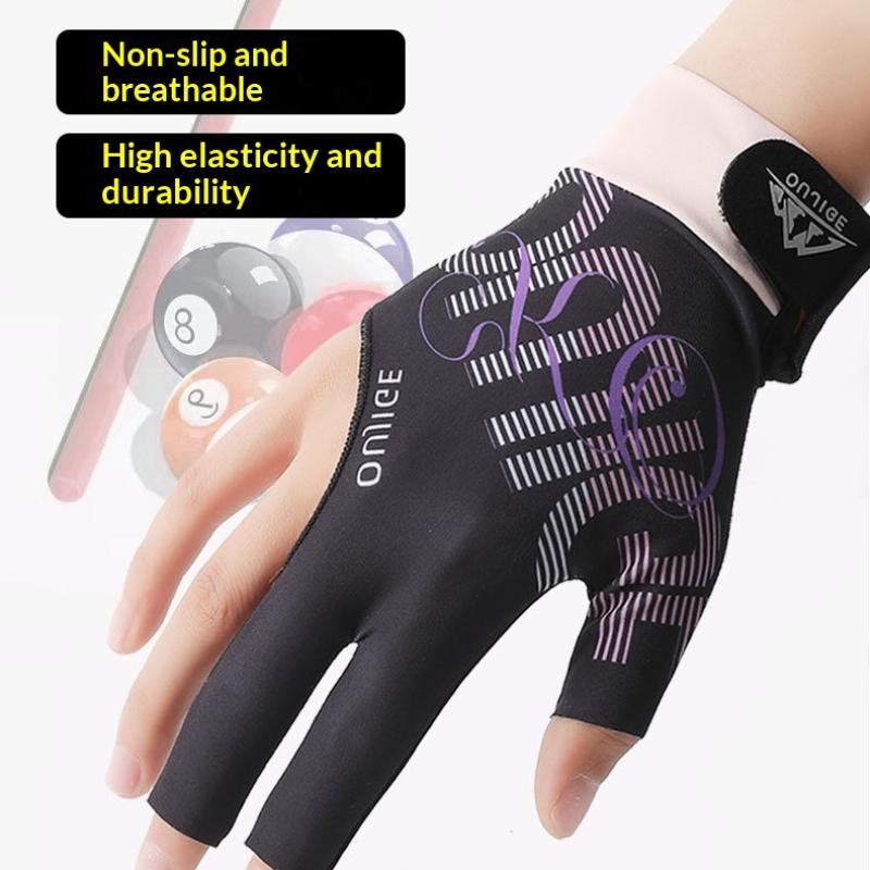 Hand Billiards Gloves Non Slip Left Hand Three Fingers Glove Portable Breathable Elastic Snooker Billiard Glove