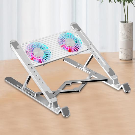 Chladicí podložka pro notebook 2/4 tiché ventilátory Výškově nastavitelné RGB Skládací hliníková slitina Počítačový chladič Stojan Držák chladiče PC Příslušenství