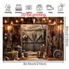 Rustieke Cowboy Stal Foto Booth Achtergrond, Westerse Boerderij Schuur Achtergrond voor Verjaardag & Wild West Themafeesten
