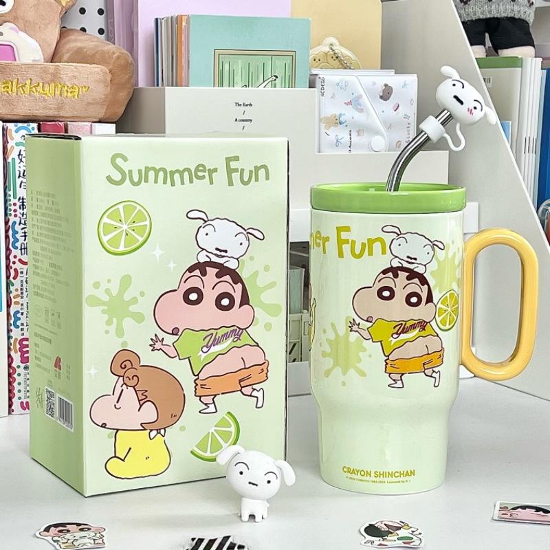 Birthday Gift for Girls Cute Crayon Xiaoxin Bingba Cup Large Capacity Ceramic Mug Souvenir Gift Box