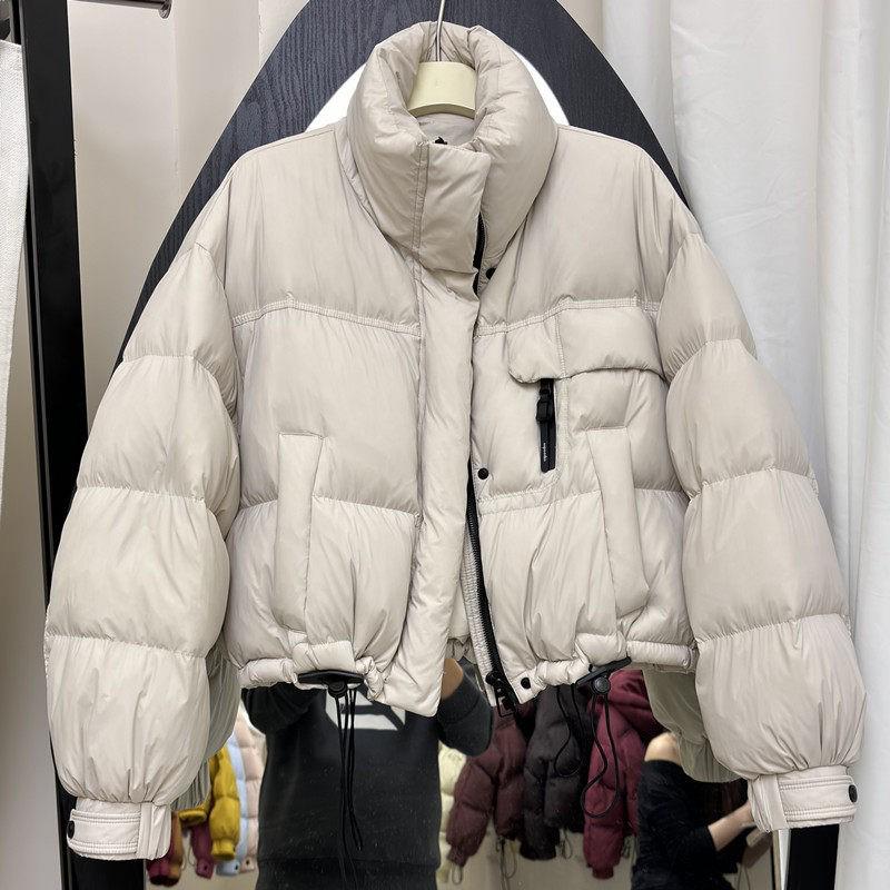 Women's 2025 Korean Style Stand Collar Thick Puffer Jacket - Petite & Stylish