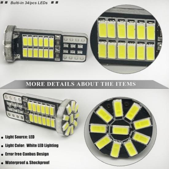 LED Roof Cab Marker Lights Bulbs, White LED Front Up Top Clearance Marker Lamps