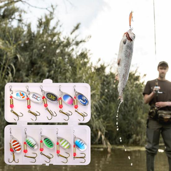 10 Stücke 6 CM/3,3G Angeln Löffel Köder mit Drilling Metall Spinning Pailletten Lange Casting