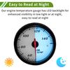 Oil Temp Temperature Gauge Meter Kit Black Engine Temp Gauge 2.5" 60mm Light Blue 50Degrees Celsius-150Degrees Celsius