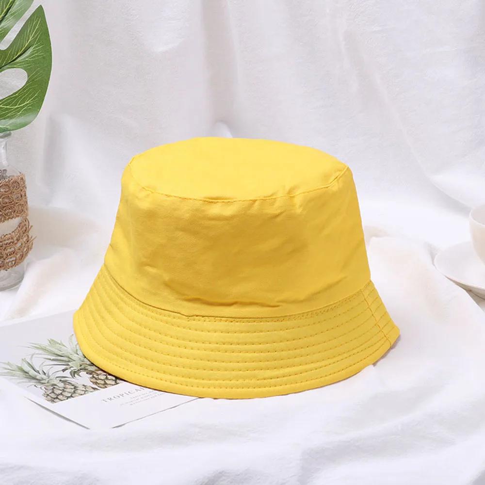 Fashion Cotton Bucket Hats Summer Foldable Sunscreen Hat Solid Hip Hop Wide Brim Beach UV Protection Fisherman Hat