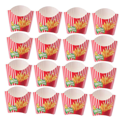 Mipcase 200-Piece Box French Fry Boxes, Snack French Fry Boats, Food Trays, Disposable French Fry Cases, Chip Packaging Boxes, Cartons, Highlight Red