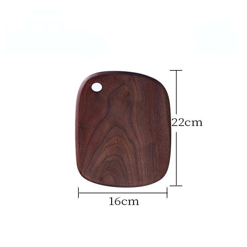 Tabla de cortar de madera de forma irregular para pan, verduras, frutas, tabla de madera de nogal negro macizo para alimentos, filetes, charcutería, tabla para queso de cena con agujero