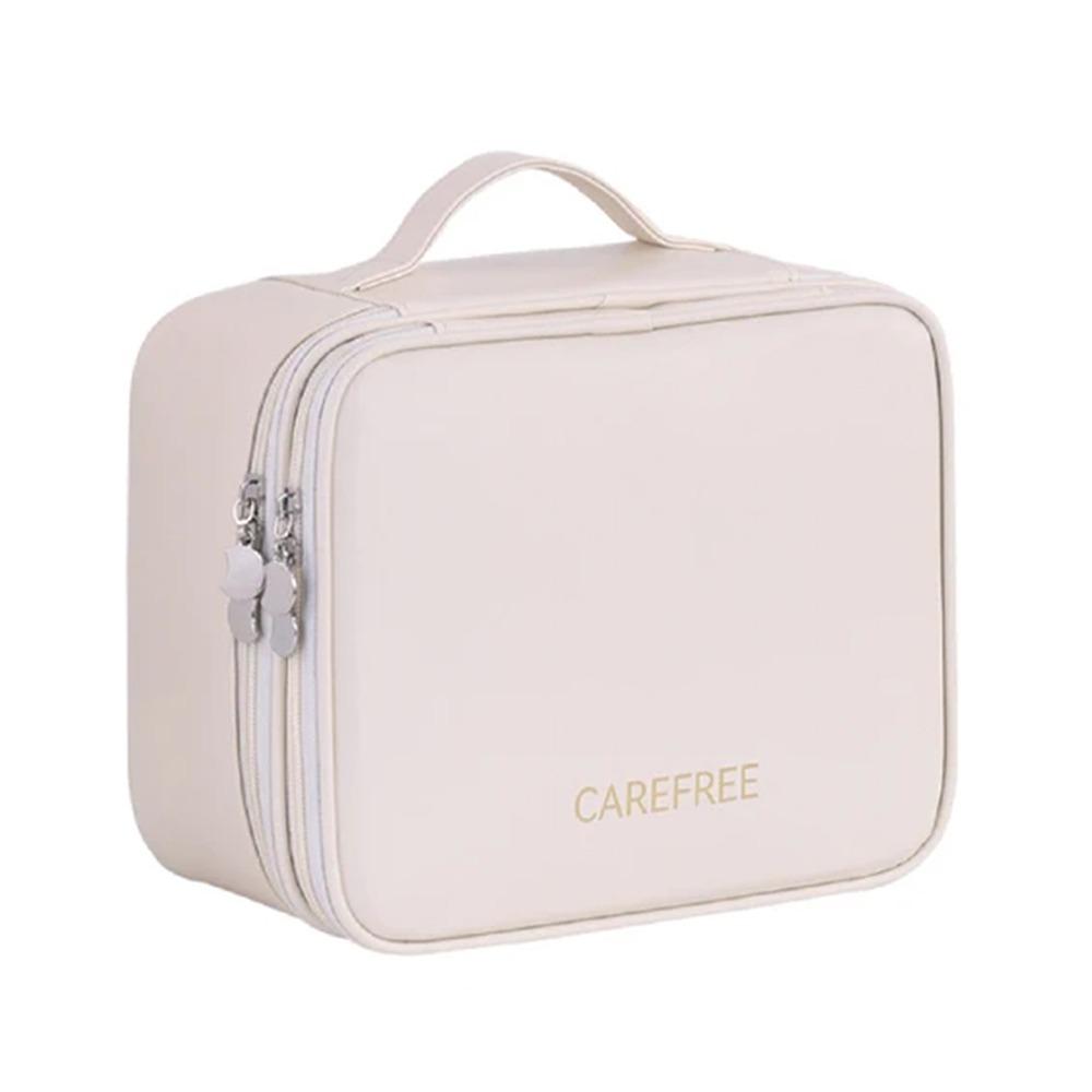 

PU Leather Travel Toiletry Pouch Large Capacity Makeup Toiletries Organizer Shopping белый