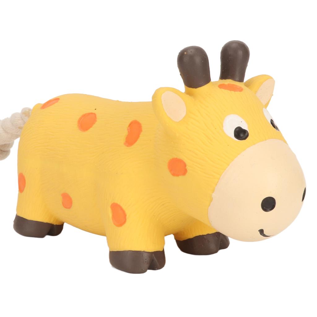 Grunting Latex Dog Toy Interactive Boredom Relief Bite Resistant Squeaky Squeeze Dog Toy with Cotton Rope Tail