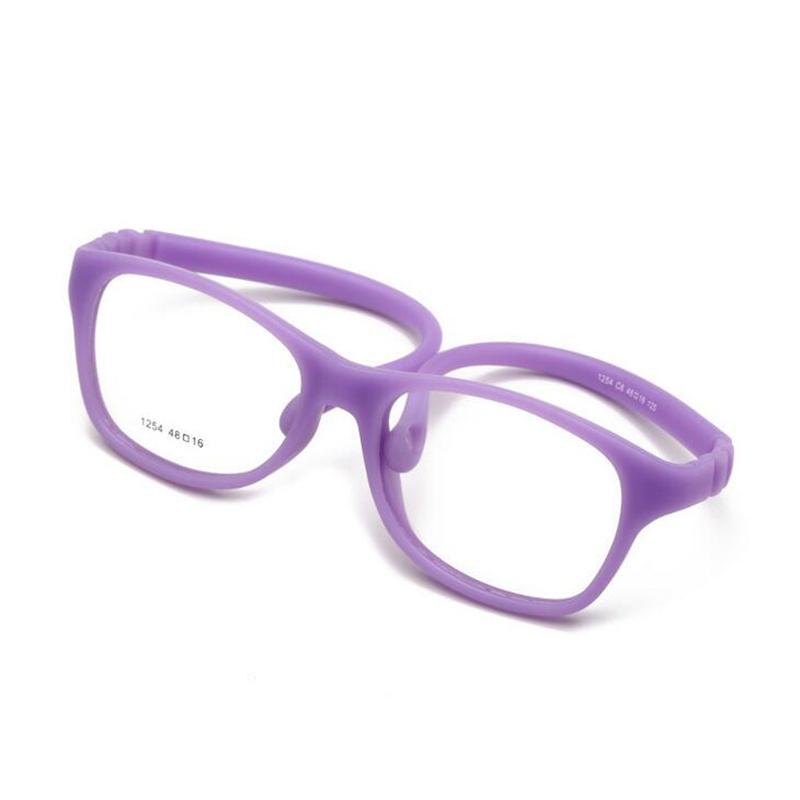 Safety Silicone Square Kids Glasses Children Boy Girls Computer Prescription Eyeglasses 3-12 Years -0.5 -0.75 -1.0 To -4.0
