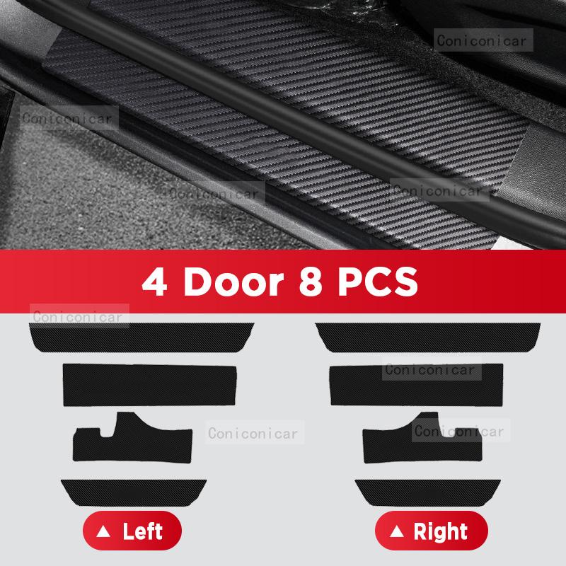 Car Carbon Fiber Door Sill Sticker For CHANGAN CS55 PLUS 2025 Threshold Pedal Anti-scratch Interior Decoration Accessories