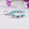 Natural Turquoise Squash Blossom Pendant, 925 Sterling Silver Pendant, Arizona Turquoise Multi Stone Pendant, Anniversary Pendant