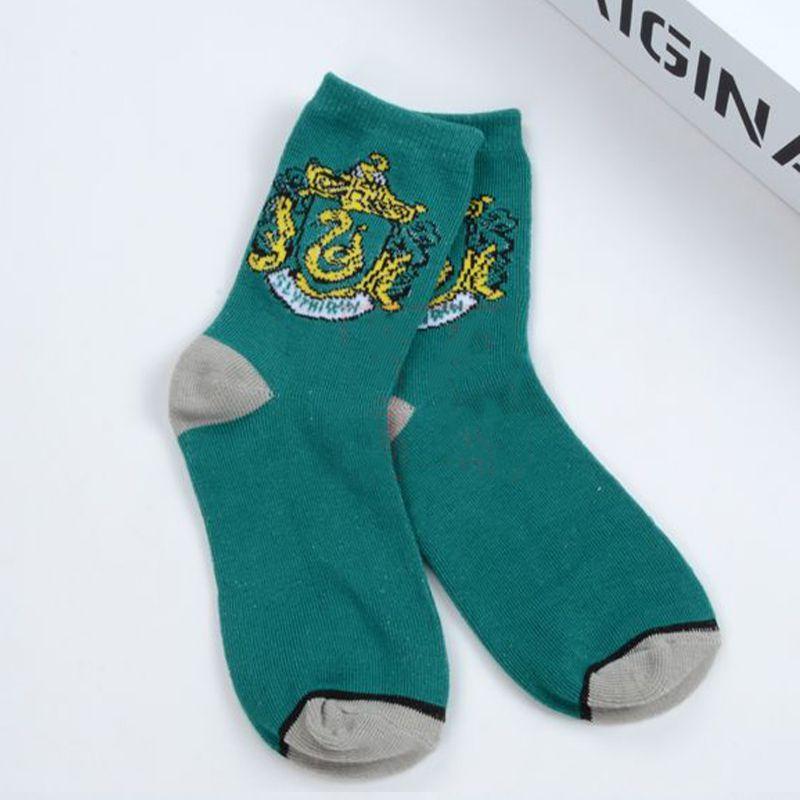 Meias Longas de Tricô de Algodão Harry Potter Unissex Estilosas Para Fãs de Slytherin Gryffindor