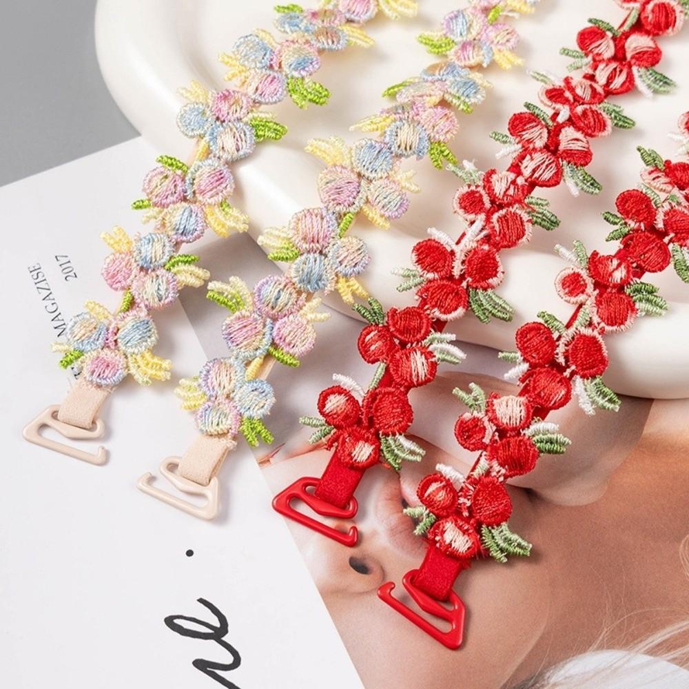 Elastic Floral Bra Straps Removable Lingerie Strap Belt Soft Shoulder Straps  Wedding Party Dress