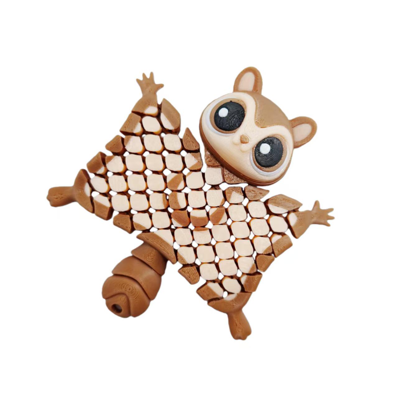 Adorable Movable Joint Flying Squirrel Keychain Pendant Multicolor