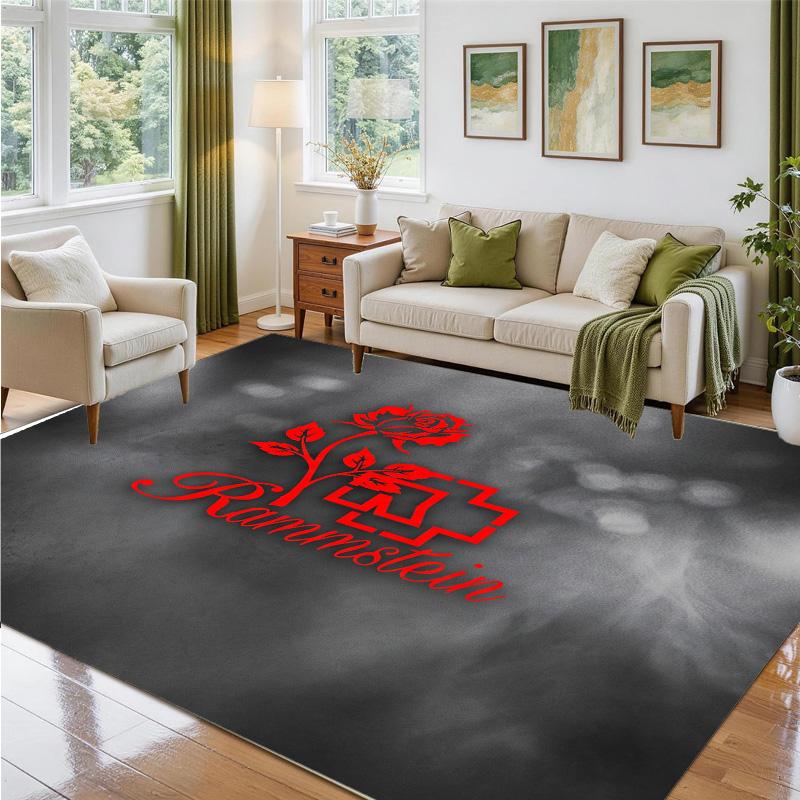 Rammstein Design Crystal Velvet Rug Soft Decorative Mat for Bedroom Entrance