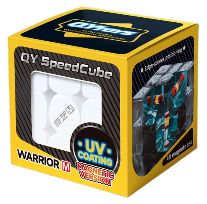 QY Warrior M [Japanese Cube Guide & Pouch Included / Authentic] Magnetic 3x3x3 Cube Stickerless 3D Puzzle (3x3 UV)