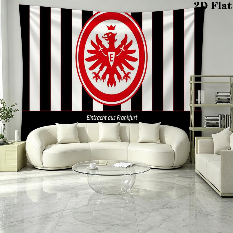 Eintracht Frankfurt logo Wall Tapestry Aesthetic Wall Hanging Printed Fabric Blanket Decorative Tapestries for Bedroom Living Room Home Decor